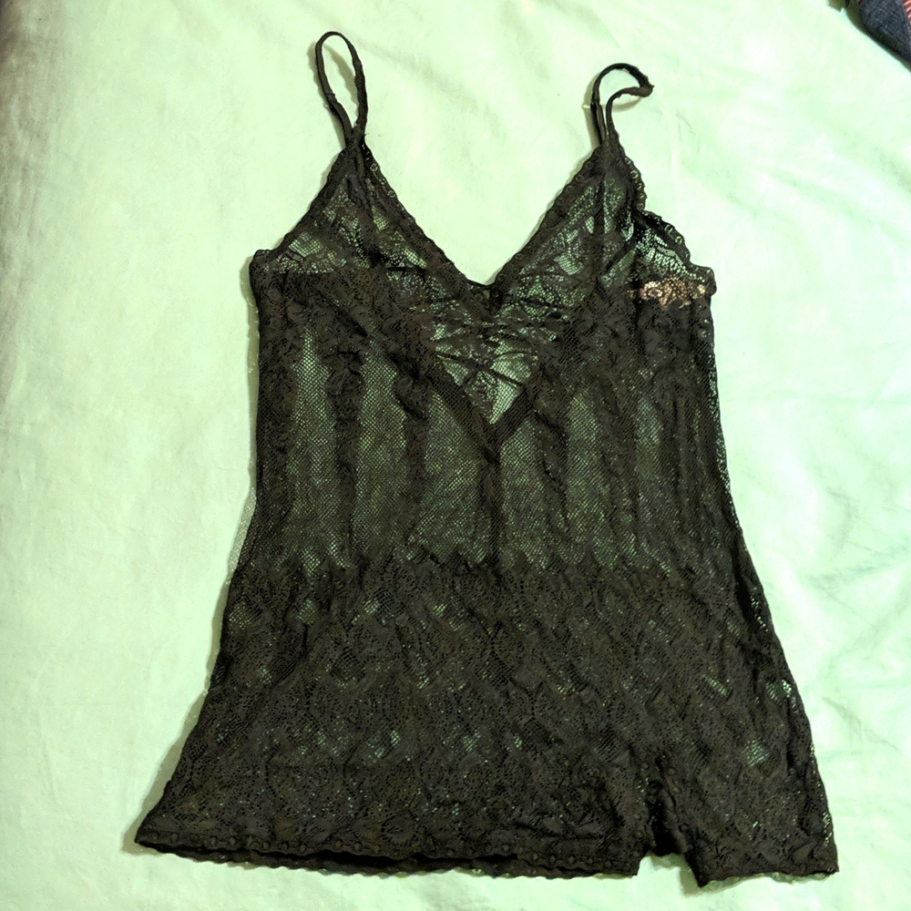 Victoria's Secret Black Lace Chemise